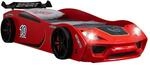 TRAUMM&Ouml;BEL Autobett Turbo V2 Kinderbett im Rennwagen-Design mit Lattenrost Farbe Rot