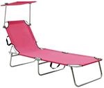 vidaXL Sonnenliege Klappbar mit Dach Gartenliege Strandliege Freizeitliege