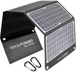 RealPower Solar Ladeger&auml;t 30W Faltbares Monokristalline Solarpanel mit USB Anschluss