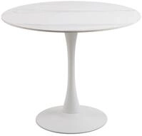 AC Design Furniture Marta Esstisch in Wei&szlig; f&uuml;r 4 Personen, Runder Esstisch, Hitze-
