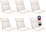 Beautissu 6er Set Niedriglehner Auflagen Sitzkissen f&uuml;r Garten Sitzauflage 