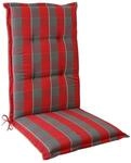 OUTLIV. Florence Klappsesselauflage, 120x50x6 cm, Rot-Grau Kariert | 100% Polyester,