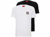HUGO Herren Dimento Zweier-Pack T-Shirts aus Baumwolle mit Stack-Logos Gemustert S