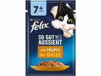 FELIX So gut wie es aussieht Senior Katzenfutter nass in Gelee, mit Huhn, 26er Pack
