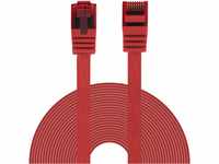 BIGtec Ethernet LAN Kabel 20m Flexibles flaches Netzwerkkabel Patchkabel rot