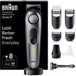 Braun Barttrimmer Series 7, Kabelloser Bartschneider Herren, BT7420, Grau - Bart