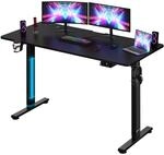 Casaria&reg; H&ouml;henverstellbarer Schreibtisch 140cm Schwarz Gestell Tischplatte...