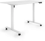 ESMART ETX-121WW elektrischer Steh-Sitz-Schreibtisch auf Rollen | 140 &times; 70 cm,