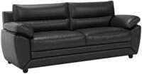 Vente-unique - Sofa ohne Schlafm&ouml;glichkeit 3 Manoa - Kunstleder - schwarz