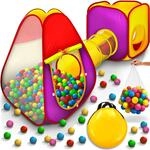 KIDUKU&reg; 3-teiliges B&auml;llebad Spielzelt Babyzelt + Krabbeltunnel + 200 B&auml;lle +