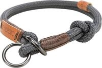 Verstellbare Halskette. Be Nordic M: 45 cm/&oslash; 8 mm, grau-braun