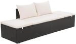 vidaXL Sonnenliege Poly Rattan Stahl Gartenliege Liegestuhl Relaxliege Liege
