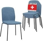 ALBATROS Esszimmerst&uuml;hle 4er Set ENNA, blau - stapelbar, bequemer Polsterstuhl...