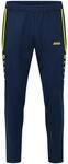 JAKO Herren Trainingshose Allround, Marine/Neongelb, S