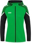 JAKO Damen Kapuzenjacke Performance, Soft Green/Schwarz, 40