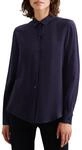Seidensticker Damen Women Regular Longsleeve Viscose Bluse, Nachtblau(133511), 44 EU