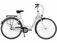 HAWK City Wave Premium Damen Fahrrad 26 Zoll Weiß I Damenfahrrad mit robuster