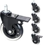 HMF 6810 Hartbodenrollen f&uuml;r B&uuml;rostuhl mit Bremsfunktion | 5 St&uuml;ck | 11 mm 