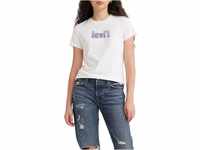 Levi's Damen The Perfect Tee T-Shirt,Poster Logo Bright White,XS