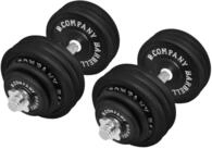 Guss Kurzhantel-Set 80Kg (2 x Kurzhantelstange 45cm, 4x1,25, 4x2,5 und 12x5Kg