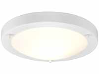 LED Bad Deckenleuchte rund Ø 31,5cm in Weiß mit Glas Opal Weiß matt, IP44 -