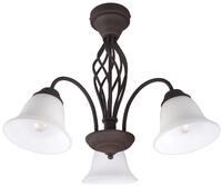 Trio Leuchten Deckenleuchte Rustica 601000324, Metall rostfarbig, Glas wei&szlig; matt,