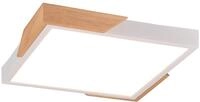 Reality Leuchten LED Deckenleuchte Meta R67191131, Kunststoff Wei&szlig; matt, Holz, inkl.