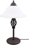 Trio Leuchten Tischleuchte Rustica 501000224, Metall rostfarbig, Glas wei&szlig; matt,