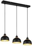 Reality Leuchten Pendelleuchte Punch R30813032, Metall Schwarz matt/goldfarbig, exkl.