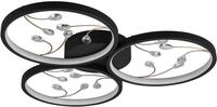 Trio Leuchten LED Deckenleuchte Groovy 642110332, Metall Schwarz matt, Kristallglas,