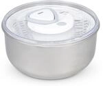 Zyliss Easy Spin 2 Salatschleuder, Fassungsverm&ouml;gen 6L, Edelstahl, Wei&szlig;,