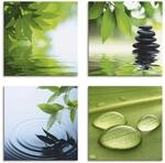 ARTLAND Wanddeko Wellness Bilder Leinwand Bilder Set 4tlg. je 40x40 cm...
