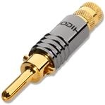 HICON HI-BM08 Bananenstecker bis 7mm echtvergoldet verchromt mit Spreizspange 