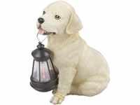Globo 33372 Solar Außenleuchte Kunststoff Hund braun-weiß 1 x LED weiß, 23.5...