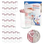 MamboCat 50er 435 ml Sturzglas-Set | Einmachgl&auml;ser + Twist-Off-Deckel Holz-Herz
