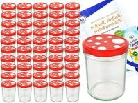 MamboCat 50er Set Marmeladenglas 435ml TO82 Fliegenpilz Deckel Heft