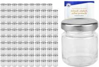 MamboCat 100er Set Rundgl&auml;ser 53 ml Deckelfarbe silber TO 43 inkl. Diamant