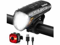 Deilin Fahrradlicht Set, bis zu 70 Lux LED Fahrradbeleuchtung USB Aufladbar