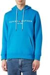 Tommy Hilfiger Herren Hoodie Tommy Logo mit Kapuze, Blau (Shocking Blue), S