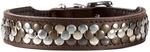 HUNTER Hundehalsband Arizona UP, Farbe: braun, edles Softleder, stilvolle Nieten,
