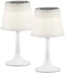 KONSTSMIDE 2er-Set Solar High Power LED-Tischlampe ASSISI, IP44, wei&szlig;, H&ouml;he...