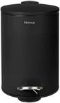 blomus Treteimer -Tubo- | Abfalleimer aus Edelstahl | 3L | Farbe Black Matt | &Oslash;17 x