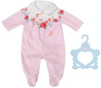 Baby Annabell Strampler, rosa Anzug mit Rosen-Details f&uuml;r 43 cm Puppen mit
