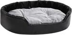 vidaXL Hundebett Schwarz Grau 90x79x20cm Pl&uuml;sch Kunstleder Hundesofa Hund