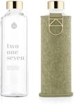 EQUA Trinkflasche Mismatch Pistachio 750 ml - Glasflasche mit Schutzh&uuml;lle -