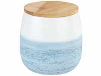 WENKO Aufbewahrungsdose Mala 1 L, hochwertige Keramikdose in Weiß mit Aquarell-Dekor