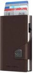 Tru Virtu Karten-Portemonnaie Click & Slide Nappa Brown/Silver