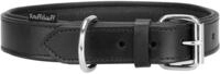 Knuffelwuff Weiches Lederhalsband Hund Hundehalsband Basic Plus Schwarz S 24-30 cm
