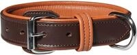 Knuffelwuff 13967-001 Leder Hundehalsband mit Schnallenschutz Detroit, 30-38 cm,