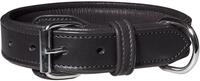 Knuffelwuff 13967-011 Leder Hundehalsband mit Schnallenschutz Detroit, schwarz